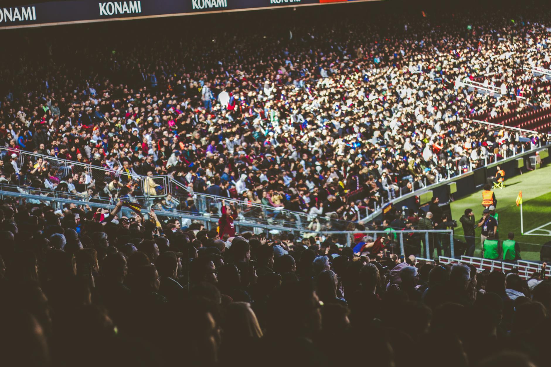 A packed stadium crowd on game day